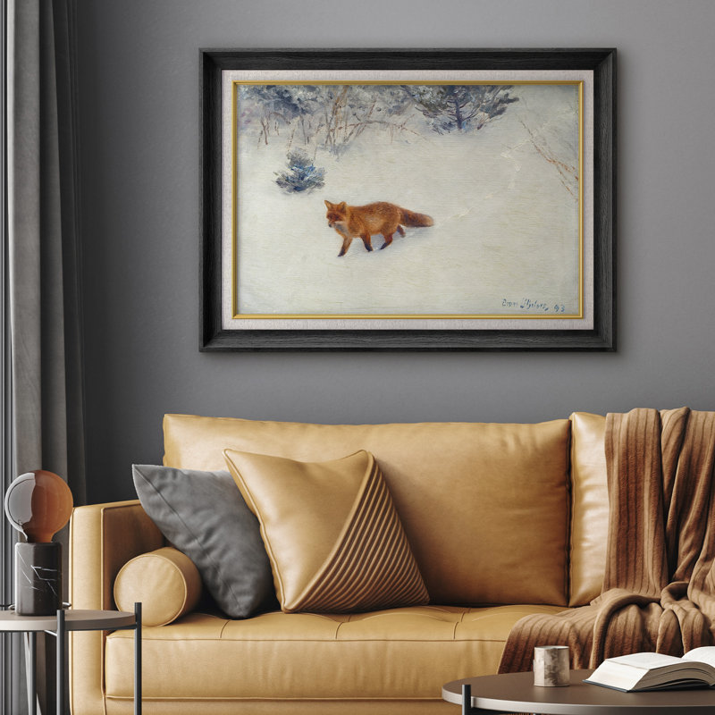 Renard roux dans un paysage enneigé, chambre à coucher, impression sur toile encadrée, H 26 po x l 36 po