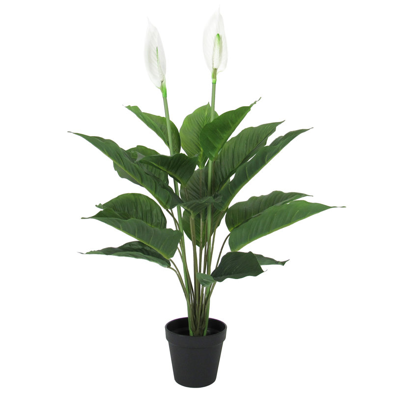 Lys de paix artificiel en pot, H 30 po x l 22 po x P 22 po