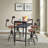 Harel Pine Rectangular Solid Wood Top with Steel Base Dining Table
