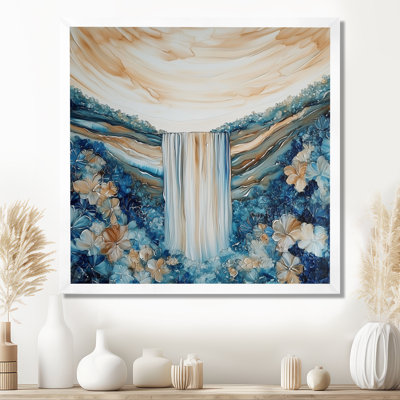 «Majestic Waterfall In Summer I - Waterfall», reproduction d'art murale