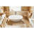 71 Inch Freestanding Solid Surface Soaking Bathtub Matte White