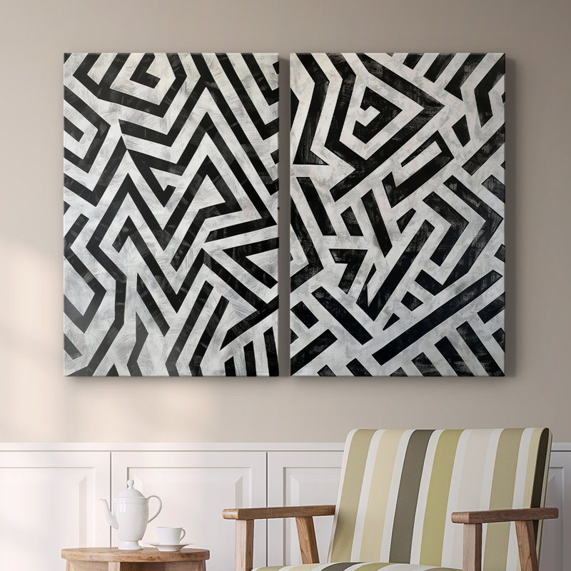 ABSTRACT Series XLIX - Toile tendue avec châssis de qualité supérieure - Prêt à être accroché, H 36 po x l 48 po