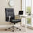 Avery Rolling Conference Armchair, Chrome, Commercial Rated Black Vinyl