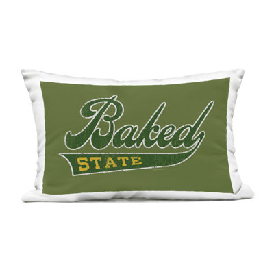 Stupell Industries Baked State Varsity Style Design by Classic Cannabis/Life Is High Outdoor Printed Pillow