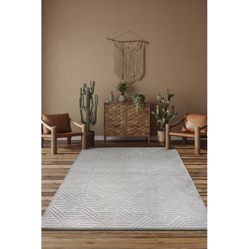 Amiliya Solid Colour Chenille Area Rug, Rectangle 203.2 x 254cm