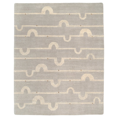 Modern Hand Woven Wool Striped Area Rug