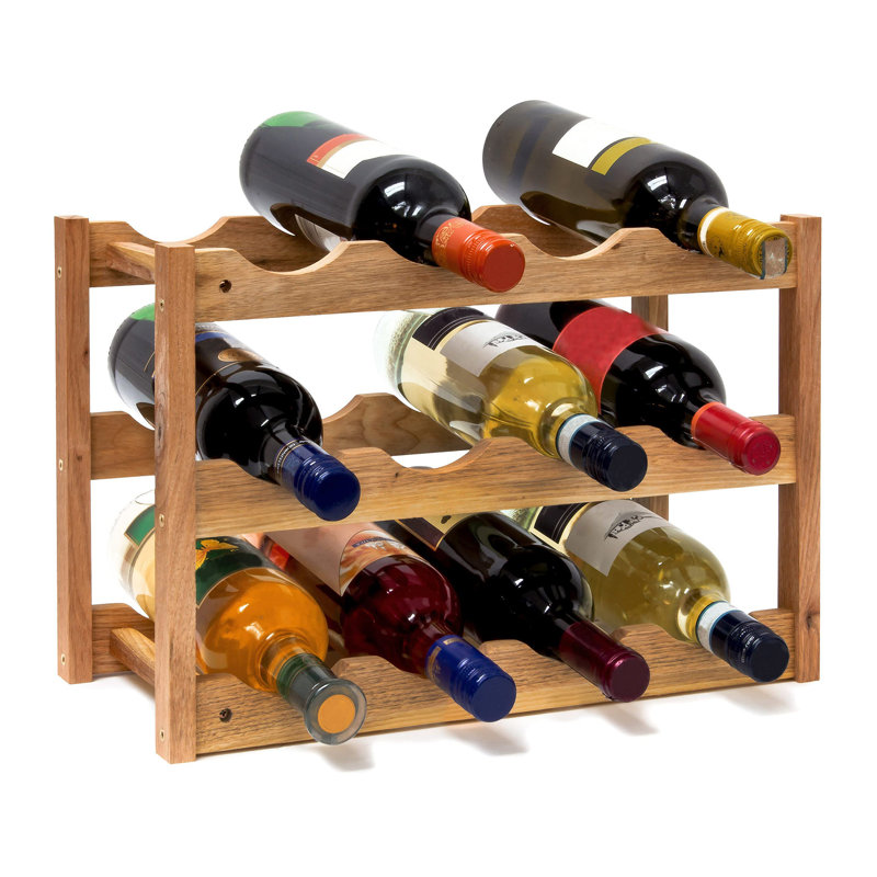 Andresen Solid Wood Floor Wine Bottle Rack in Natural