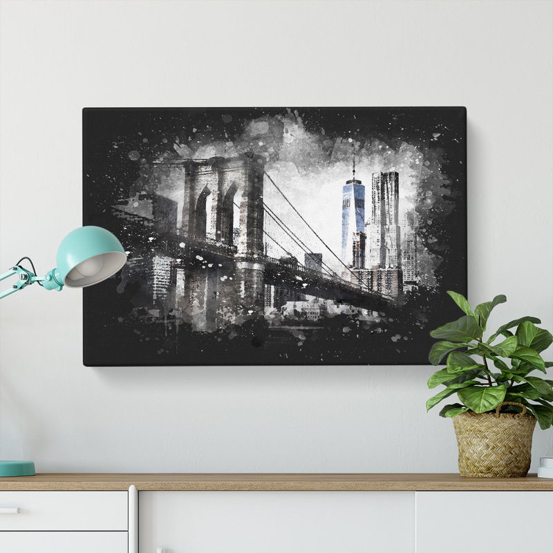 Brooklyn Bridge In New York - Wrapped Canvas Print, 60cm H x 91cm W x 4cm D