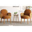 Chaise avec accoudoirs confortable avec revêtement en velours et pieds en bois stables - salon brun de style Mid-Century, base rembourrée en bois-199143641