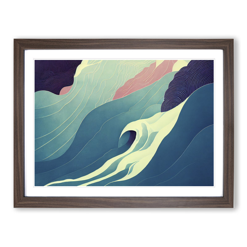 Abstract Waterfall - Framed Print, 46cm H x 64cm W x 2cm D, Walnut