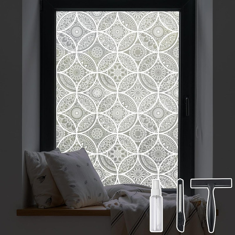 Decor Stained Glass Window Film With Installation.., White
