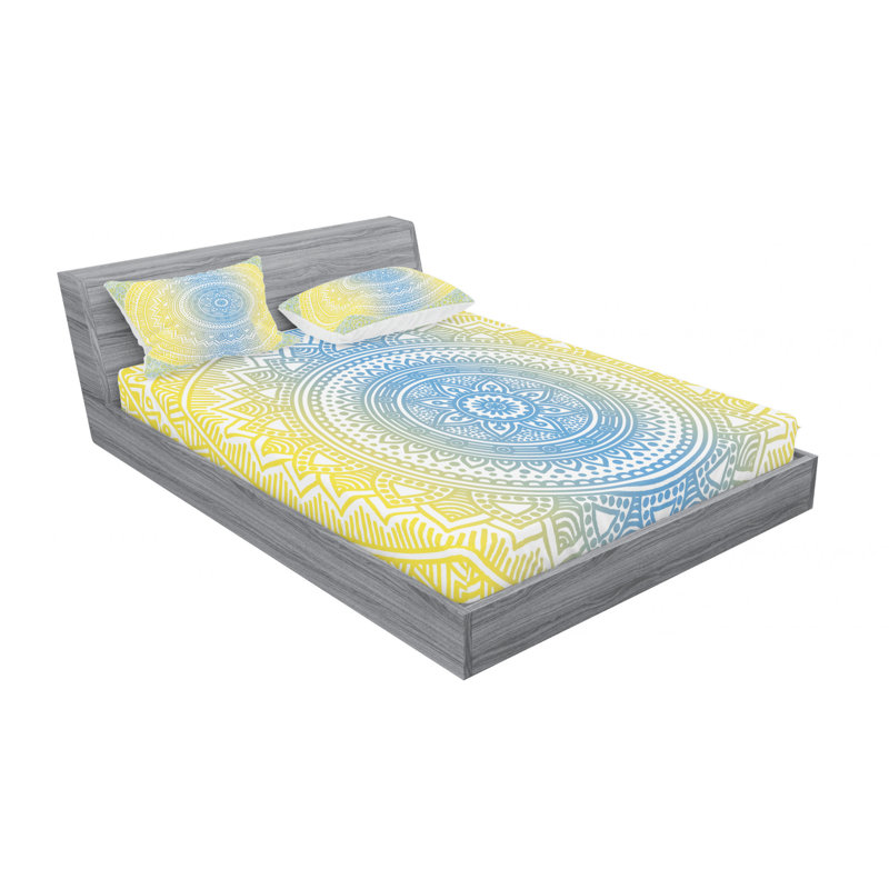 Microfiber Sheet Set, Full Sheet Set with 2 Pillowcases, Damask 3