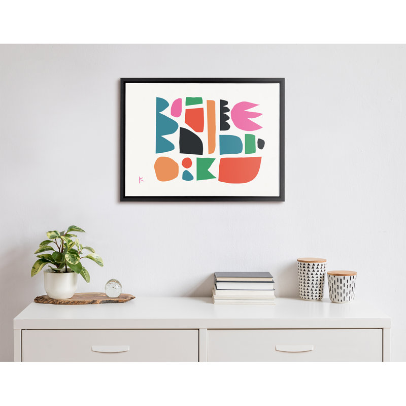Spring Abstract Multicolor Canvas Print with Black Frame
