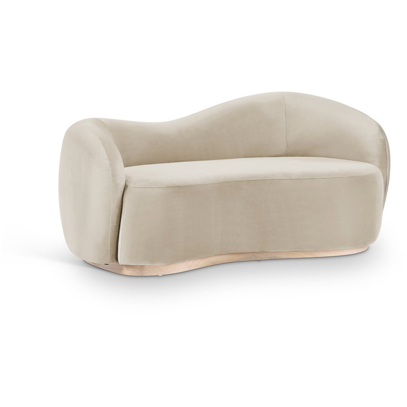 Causeuse en velours Aldana, Velours crème