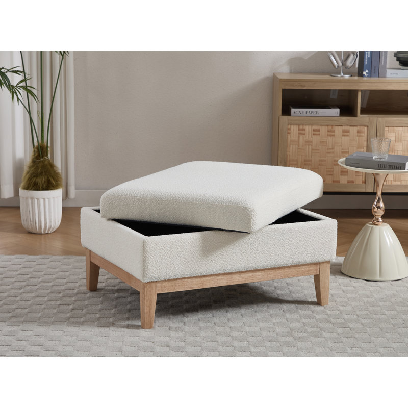 Repose-pieds avec rangement l 33,85 po, Ivoire ivoire, Naturel