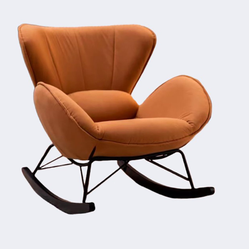 Chaise berçante légère et luxueuse, Brun