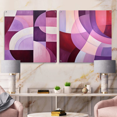 Chethan - Abstract Shapes Acrylic Wall Art Glass Set Of 2