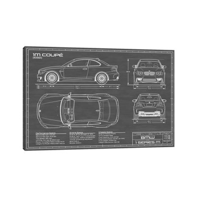 BMW 1M Coupe (F82) | Blueprint by Action Blueprints - Wrapped Canvas Print