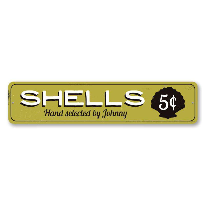 Plaque en aluminium Shells 5 Cents, H 4 po x l 18 po x P 0,04 po