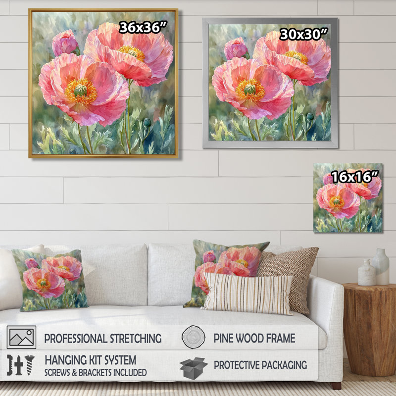 Pivoine d'été dans la brise - coquelicots, art mural, Reproduction encadrée d'une seule photo, Noir, noir, noir, noir