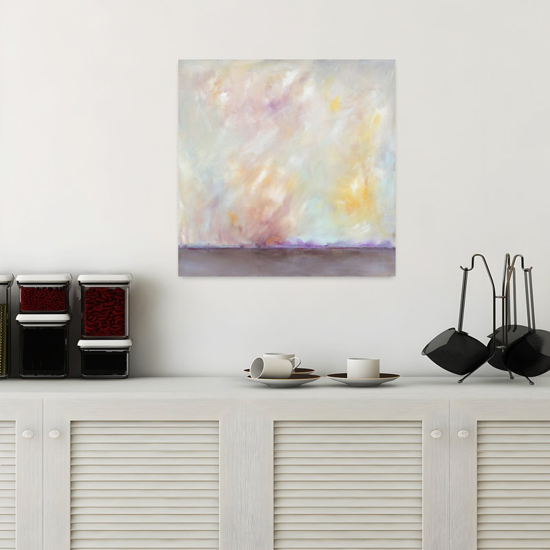 Art contemporain contemporain, paysage éthéré abstrait, H 18 po x l 18 po