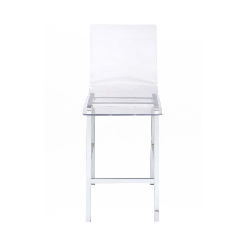 Ensemble de chaises à hauteur de comptoir en acrylique transparent et chrome (ensemble de 2)