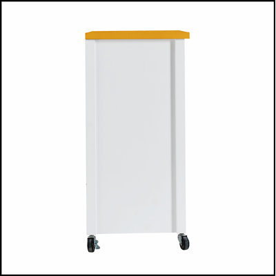 Versatile White Kitchen Island Cart with Walnut Wood Top, Rolling Storage Cabinet on Wheels, and Multiple Drawers