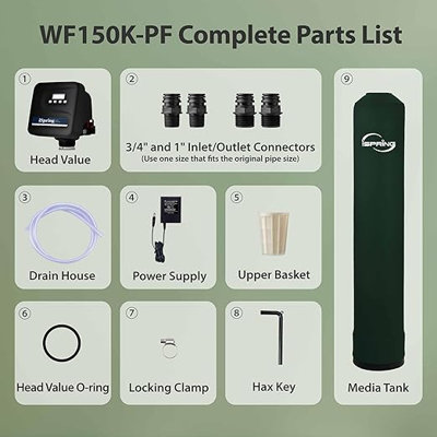 iSpring WF150K-PF Whole House Water Filter System, SGS-Tested for PFAS Removal, Reduces Chlorine & Heavy Metals, Up to 10 Years Protection