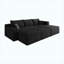 Canapé modulaire en velours côtelé 95 po avec 2 repose-pieds en velours côtelé Camel, sans assemblage requis-131579257-131579256