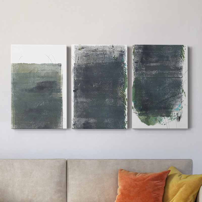 Roller Oxide II - ensemble de 3 peintures sur toile tendue, H 27 po x l 48 po x P 1 po