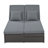 TOPMAX Outdoor Double Sunbed, Wicker Rattan Patio Reclining Chairs With Adjustable Backrest And Seat, Conversational Set For 2 Person, Gray