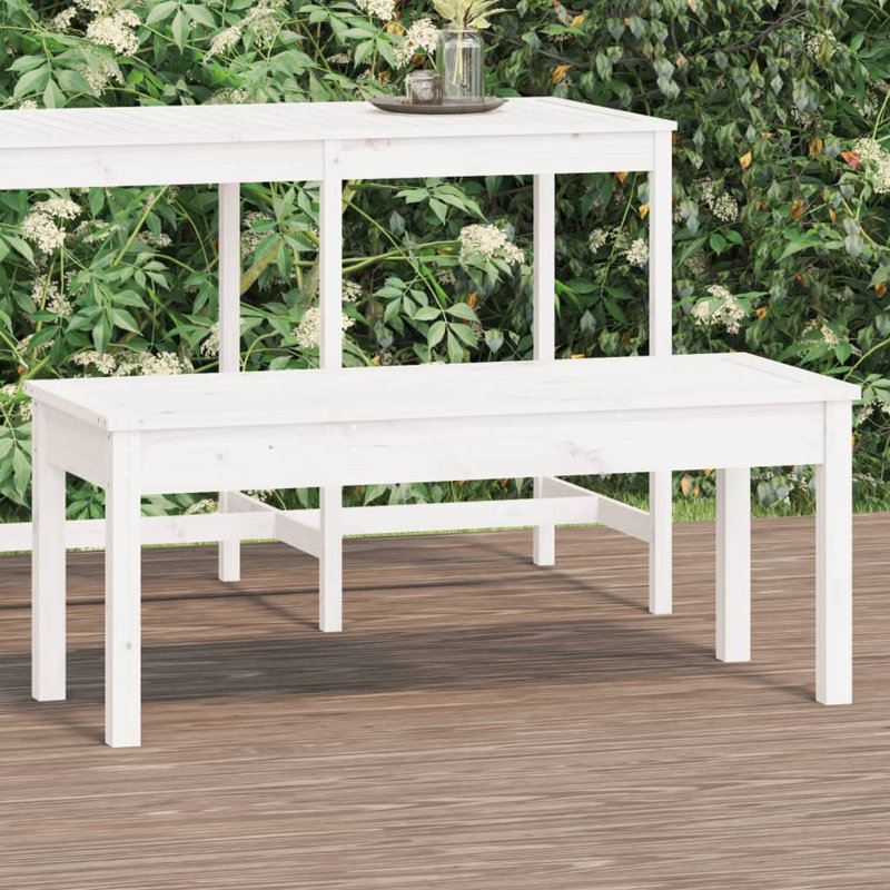 Laportia Wooden Picnic Bench, Black, 45cm H x 109cm W x 44cm D