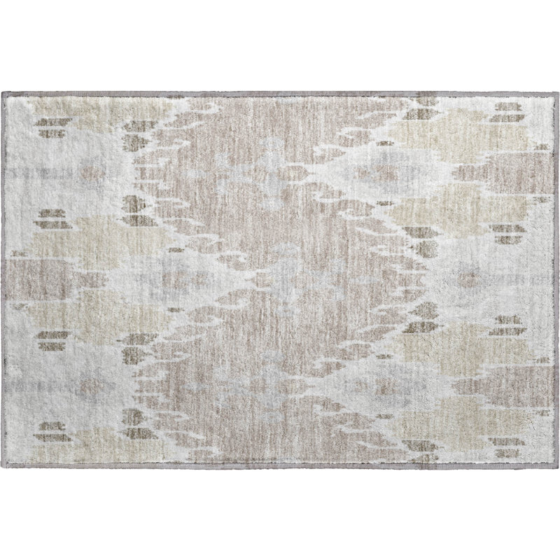 Premium Machine Washable Prisco Ivory Rug, Rectangle 1'8" x 2'6"