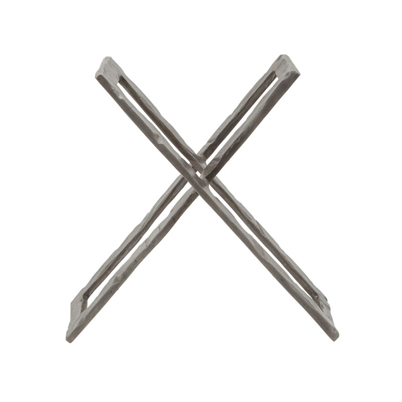 Modern Abstract Metal Sculpture - Contemporary Geometric Accent Decor Featuring Angular Intersecting Rectangles in Cast Aluminum and Stone for Bold Dimensional Display Art