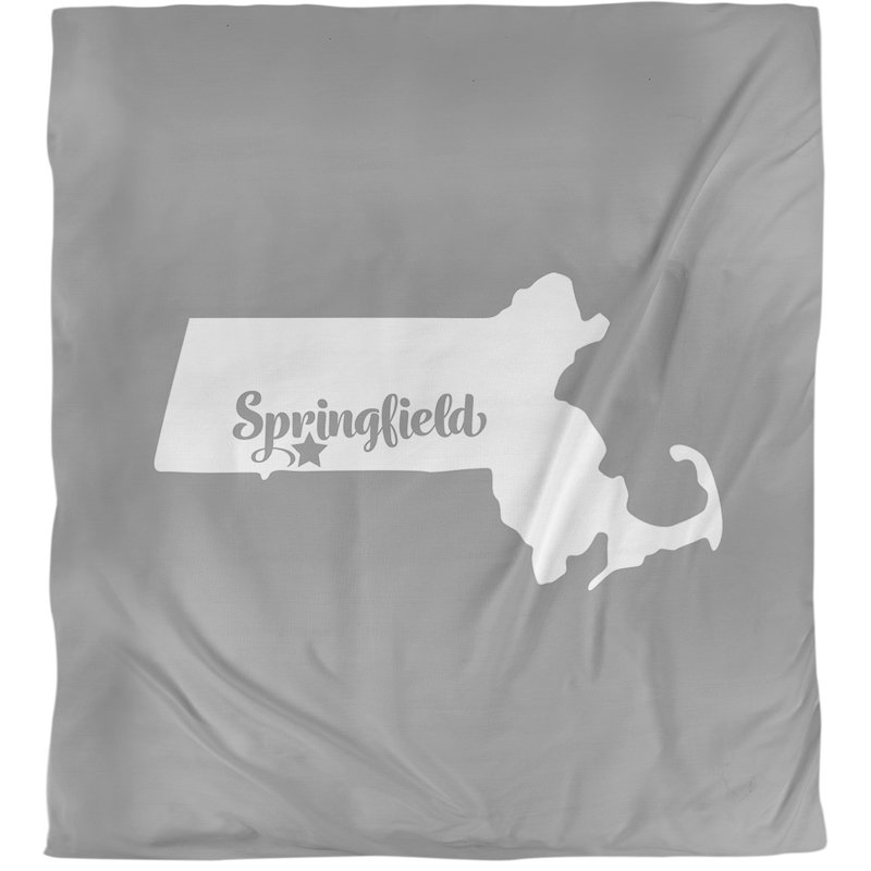 Housse de couette simple Massachusetts, Housse de couette pour très grand lit, Gris, Microfibre