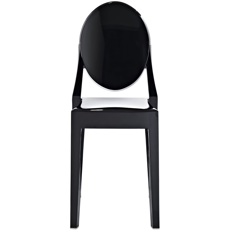 Chaise d’appoint empilable en noir King Louis