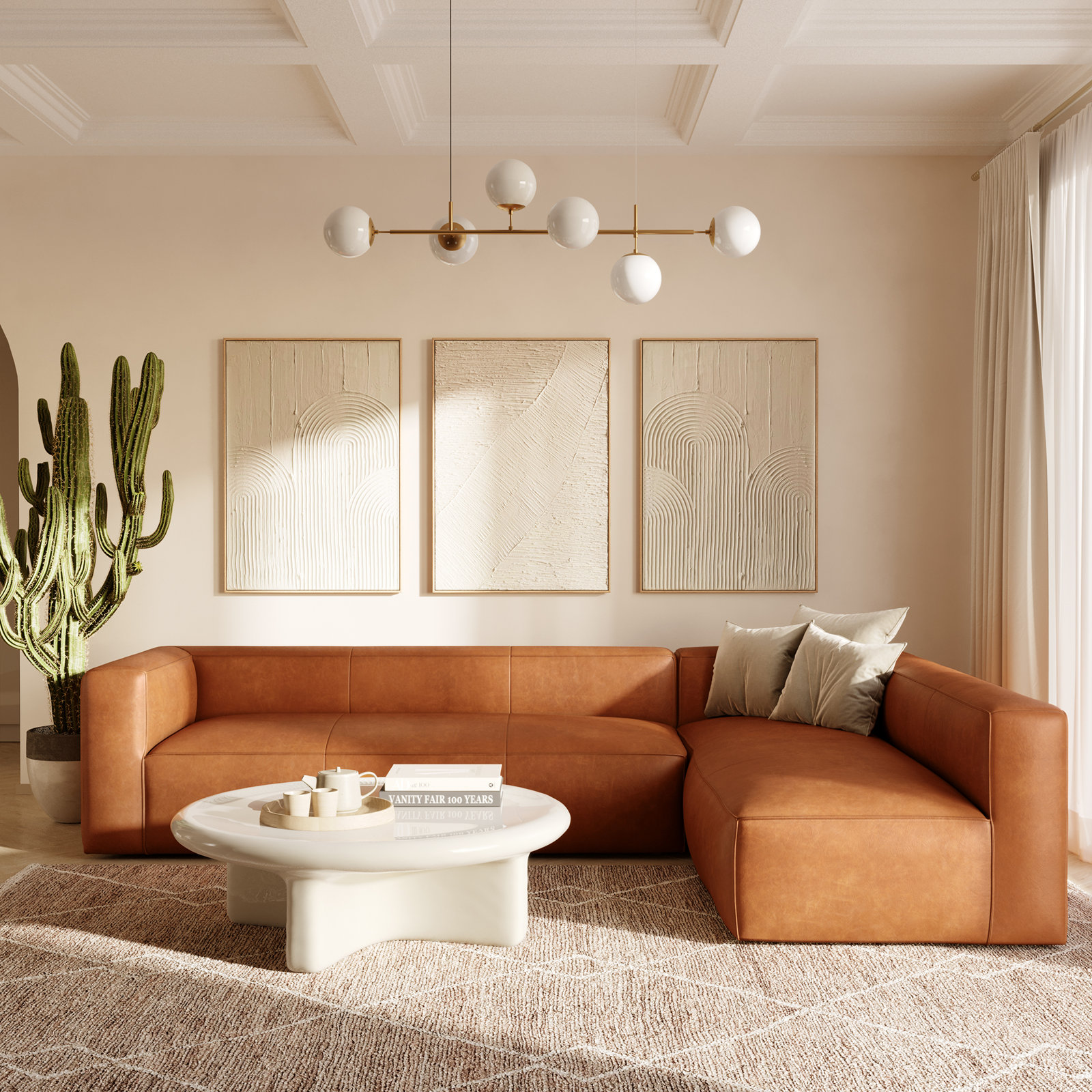 Piazza Full Grain Leather Sectional