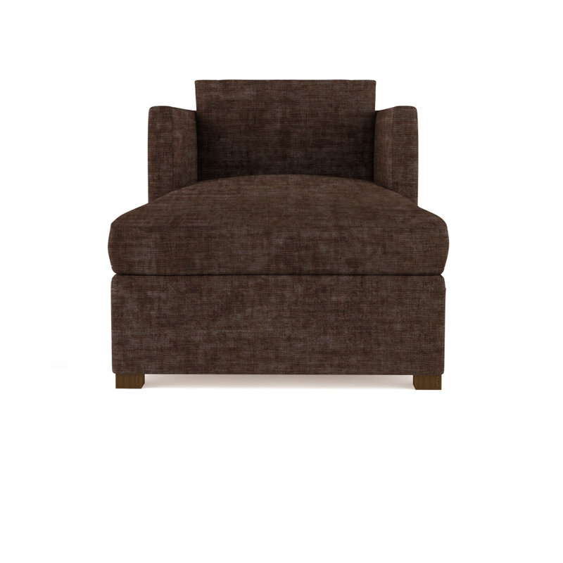 Madison Chaise Lounge, Plush Velvet Blue Print, Weathered