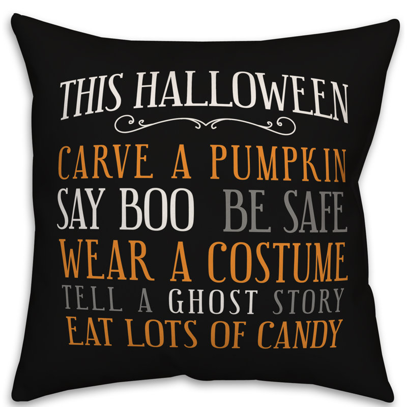  Coussin Halloween, Utilisation intérieure seulement, 18 po x 18 po