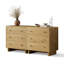 Ensemble de 2 meubles de rangement à 3 tiroirs de 79,5 cm de large, fini imitation bois, chêne naturel-1704226327