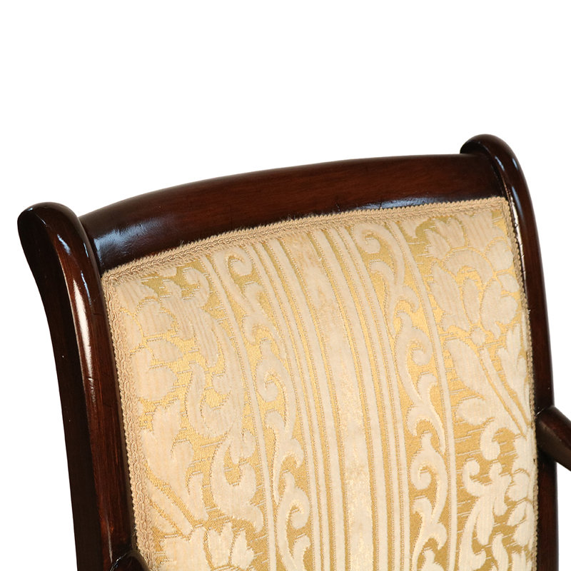 Fauteuil d'appoint Hide Snail, Or / bois brun foncé, Mélange de polyester damassé doré