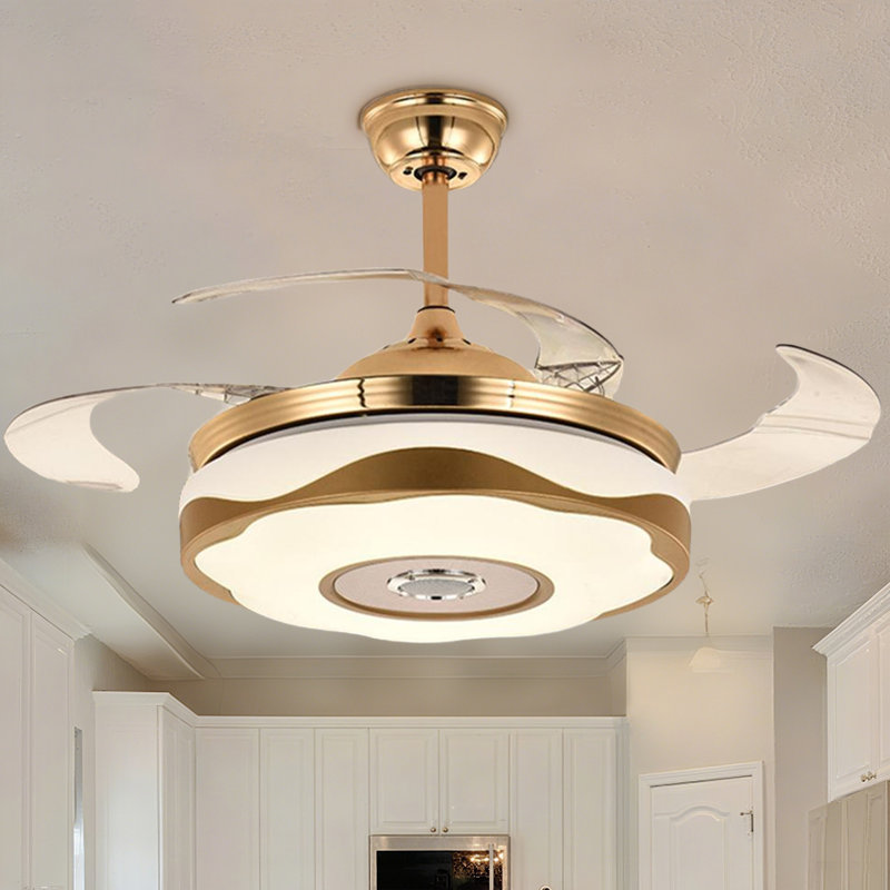 Roslindale 42'' Bluetooth Ceiling Fan with Dimmable LED Lights and Music Player, 18" H x 36" W x 36" D