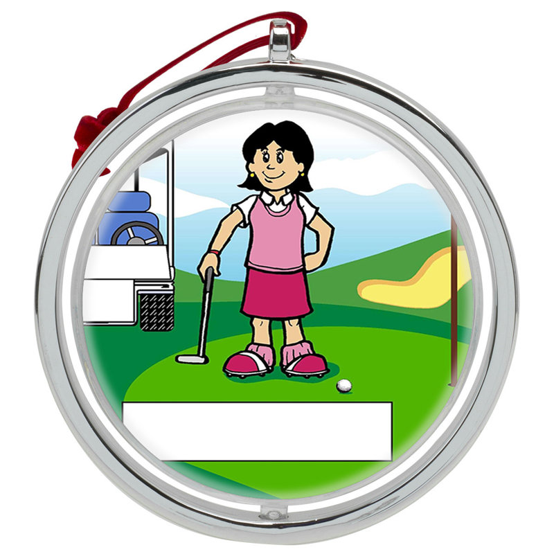Ornement de Noël personnalisable pour golfeuse à double face, Oui