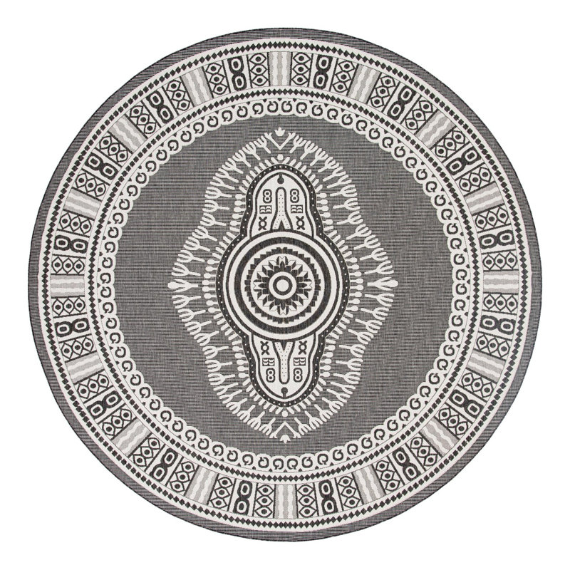 Tapis intérieur / extérieur traditionnel, Rond 12 pi