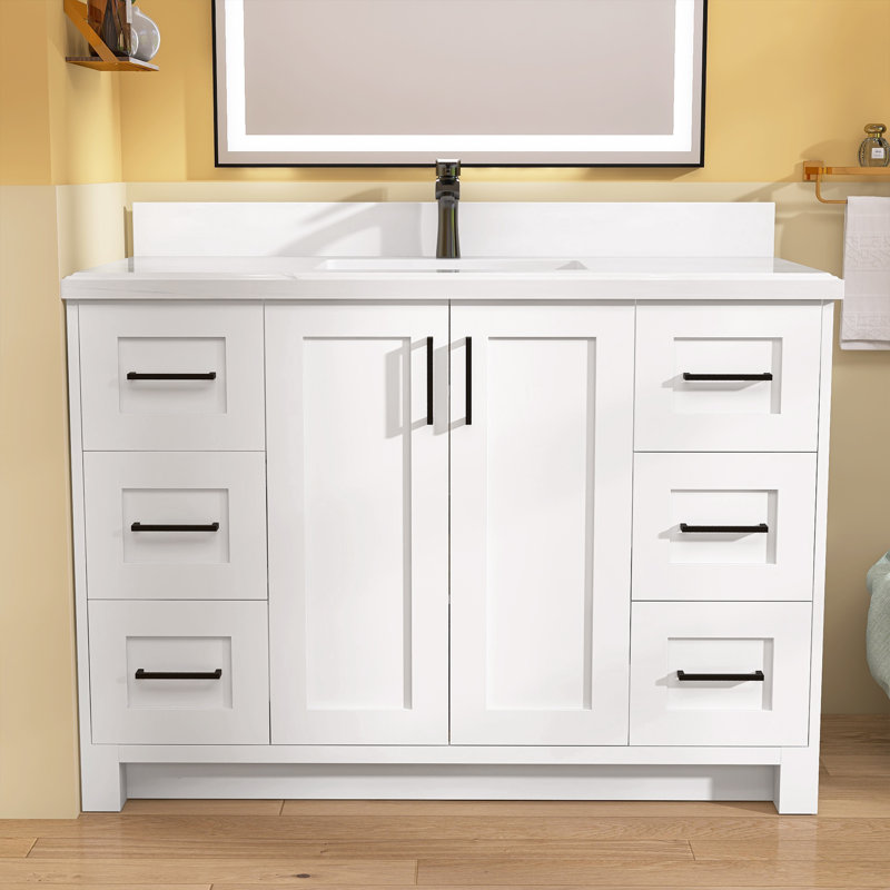 Base de meuble-lavabo simple 48 po, Blanc