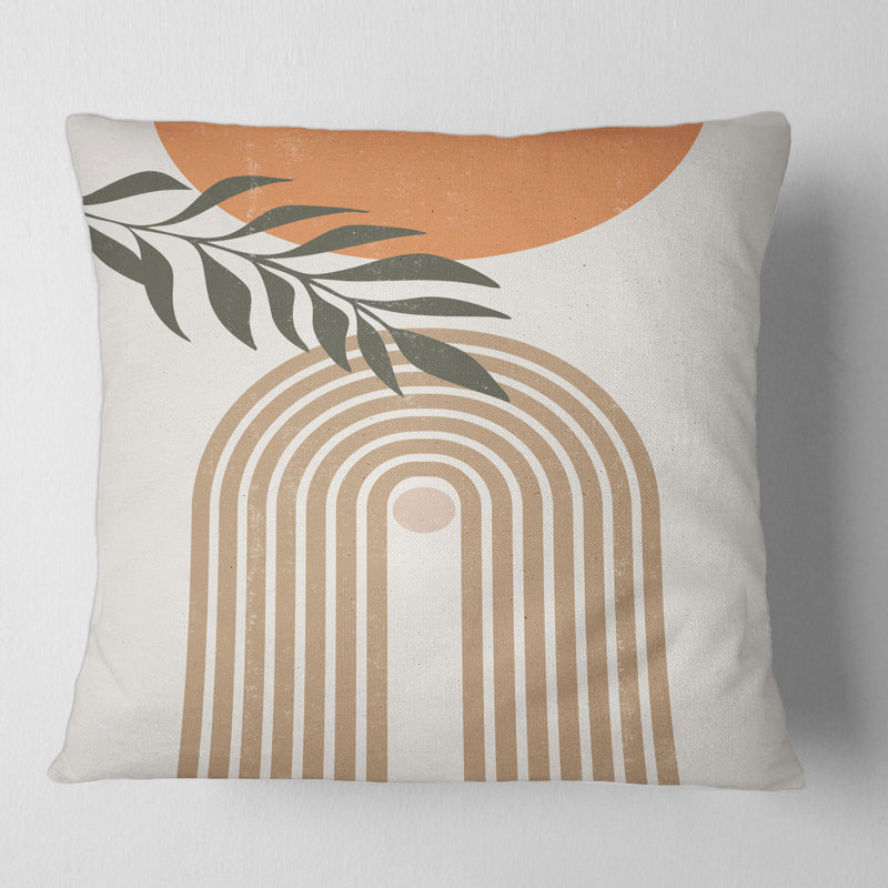 Housse et insert de coussin carré Sun Moon Leaves I, 16" x 16"