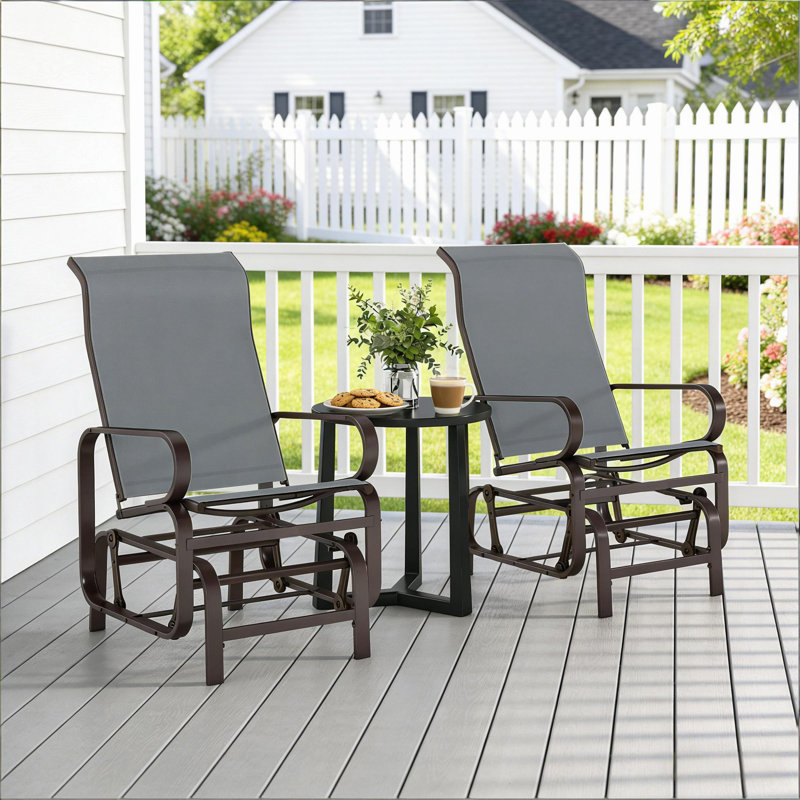 Ensemble de 2 chaises berçantes d'extérieur Cozy, Gris