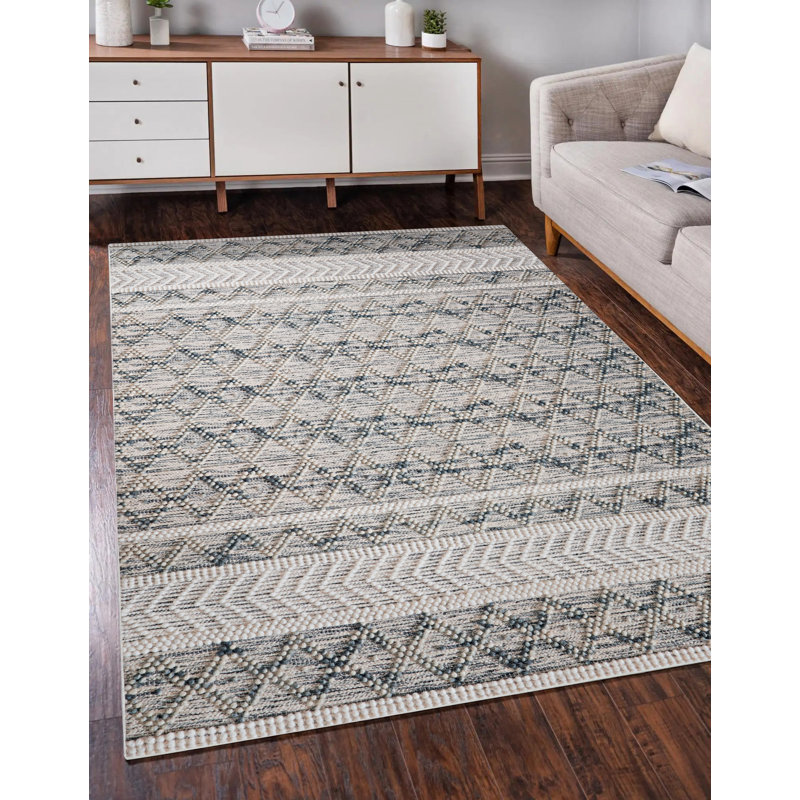 Geometric Indoor Rug, Rectangle 5' x 7'