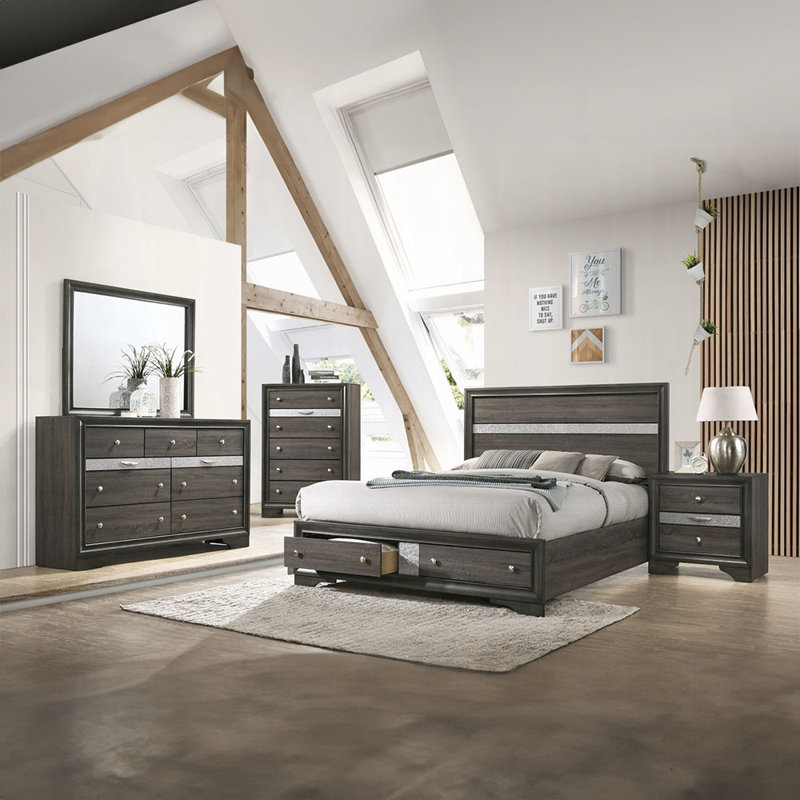 Grand lit Naima avec rangement, Grand