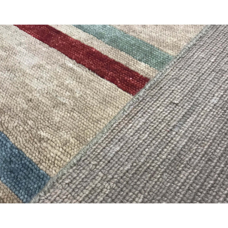 Hand Woven Wool Striped Area Rug